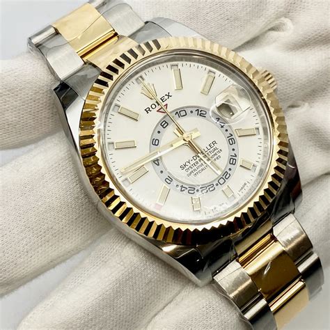 rolex sky dweller steel white face|Rolex Sky-Dweller prices.